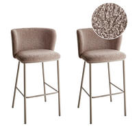 BARSTÜHLE 2er-Set Braun Mina II - Braun, Textil (52/98/46cm) - Beliani