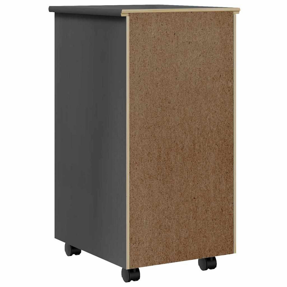 ROLLSCHRANK Mit Schubladen Moss Grau Massivholz Kiefer - Grau, Holz (39/65.5/34cm) - vidaXL