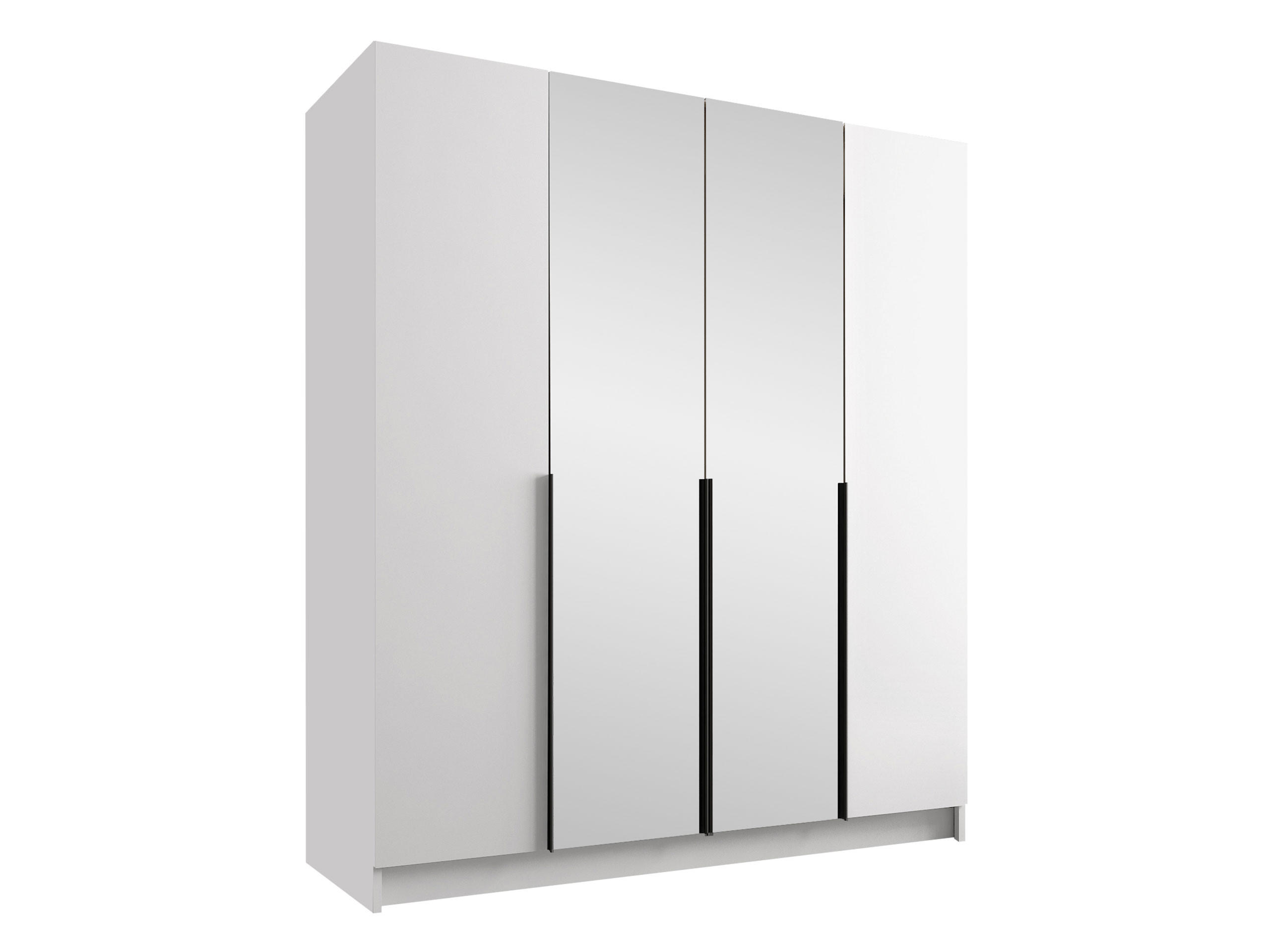 KLEIDERSCHRANK Santi II - Schwarz/Weiß, Holzwerkstoff/Metall (200/215/58cm) - MIRJAN24