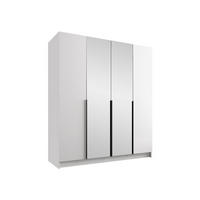 KLEIDERSCHRANK Santi II - Schwarz/Weiß, Holzwerkstoff/Metall (200/215/58cm) - MIRJAN24
