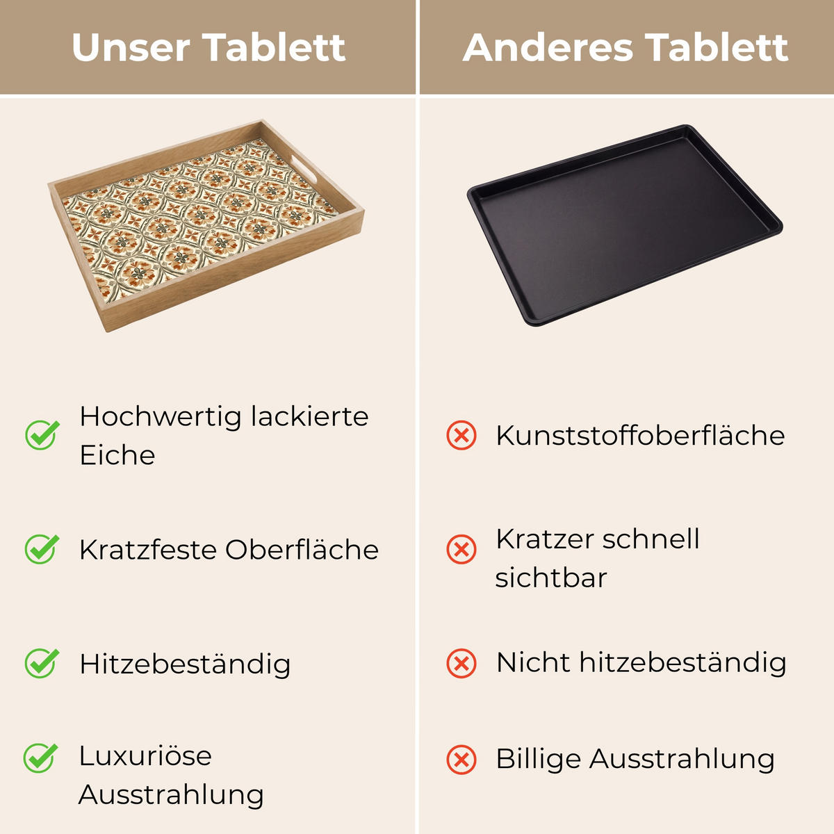 TABLETT - Elegant - antik - farbenfroh - 50x35 cm - Multicolor, Holz (50/5/5cm) - OnlyWow