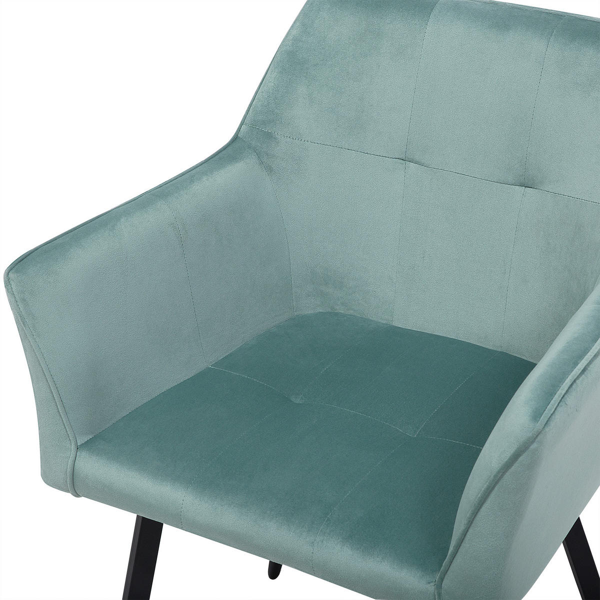 ESSZIMMERSTUHL 2er-Set Samtstoff Mintgrün Jasmin - Grün, Textil/Metall (60/84/49cm) - Beliani