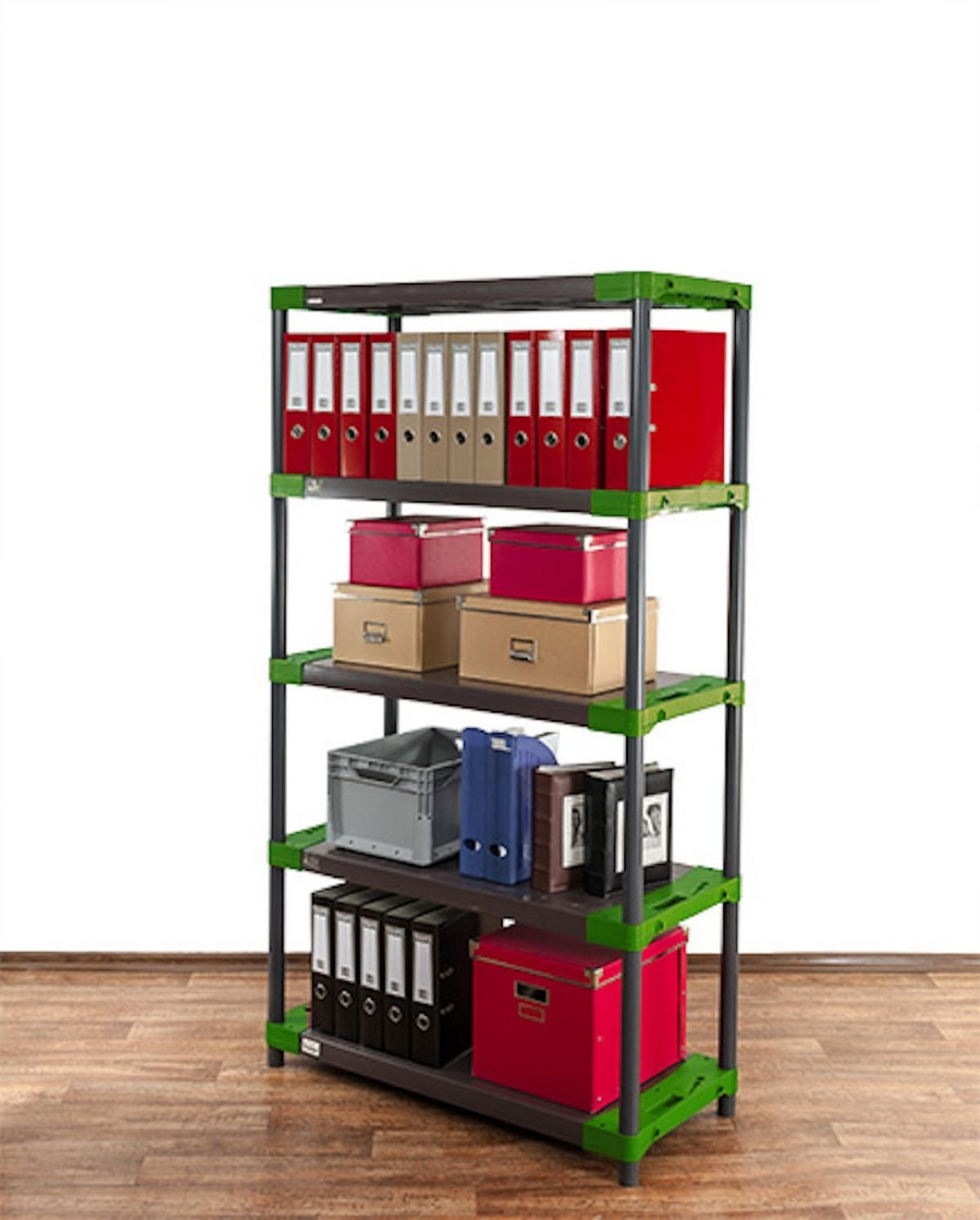 KUNSTSTOFFREGAL BIG GREY BEAR Tall 180x100x46cm Fachlast 160kg Grau-Grün - Grün, Kunststoff (100/180/46cm) - PROREGAL