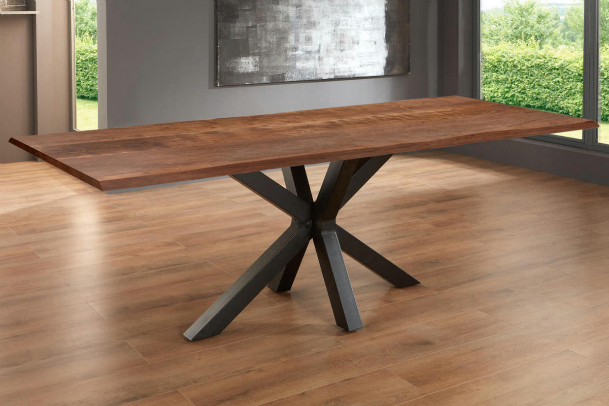 ESSTISCH SPYRO - Schwarz/Braun, Holz/Metall (100/300/76cm) - SAM