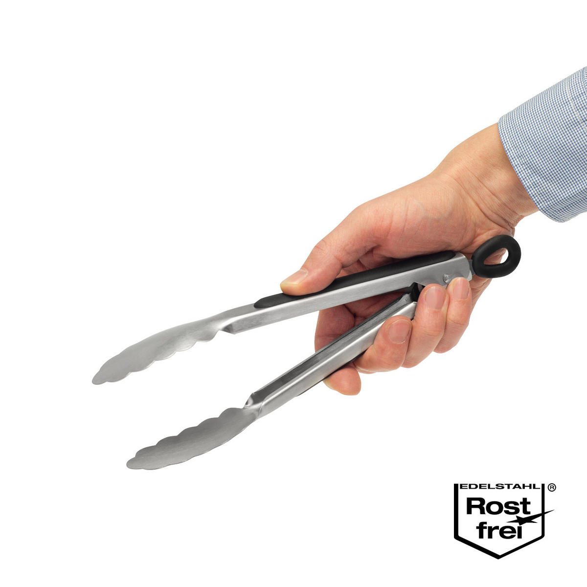 GRILLZANGEN 4er-Set, schwarz, Edelstahl - Edelstahlfarben, Metall (44.5cm) - bremermann
