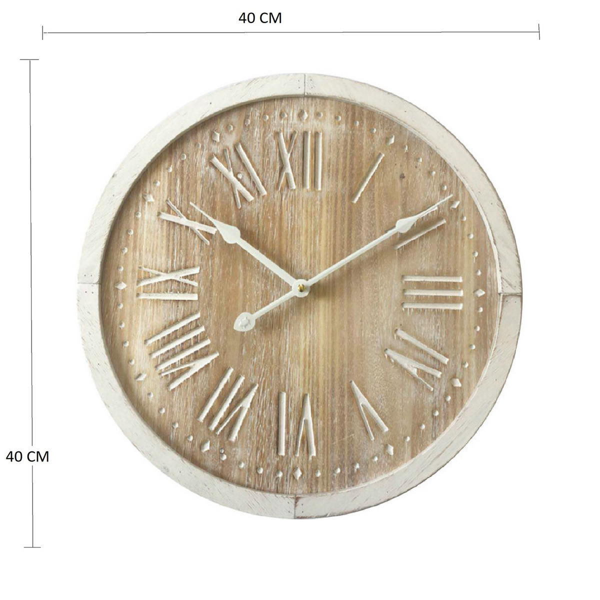 WANDUHR Weiß 5/40/40 cm - Weiß, Holzwerkstoff (5/40/40cm) - Mobili Rebecca