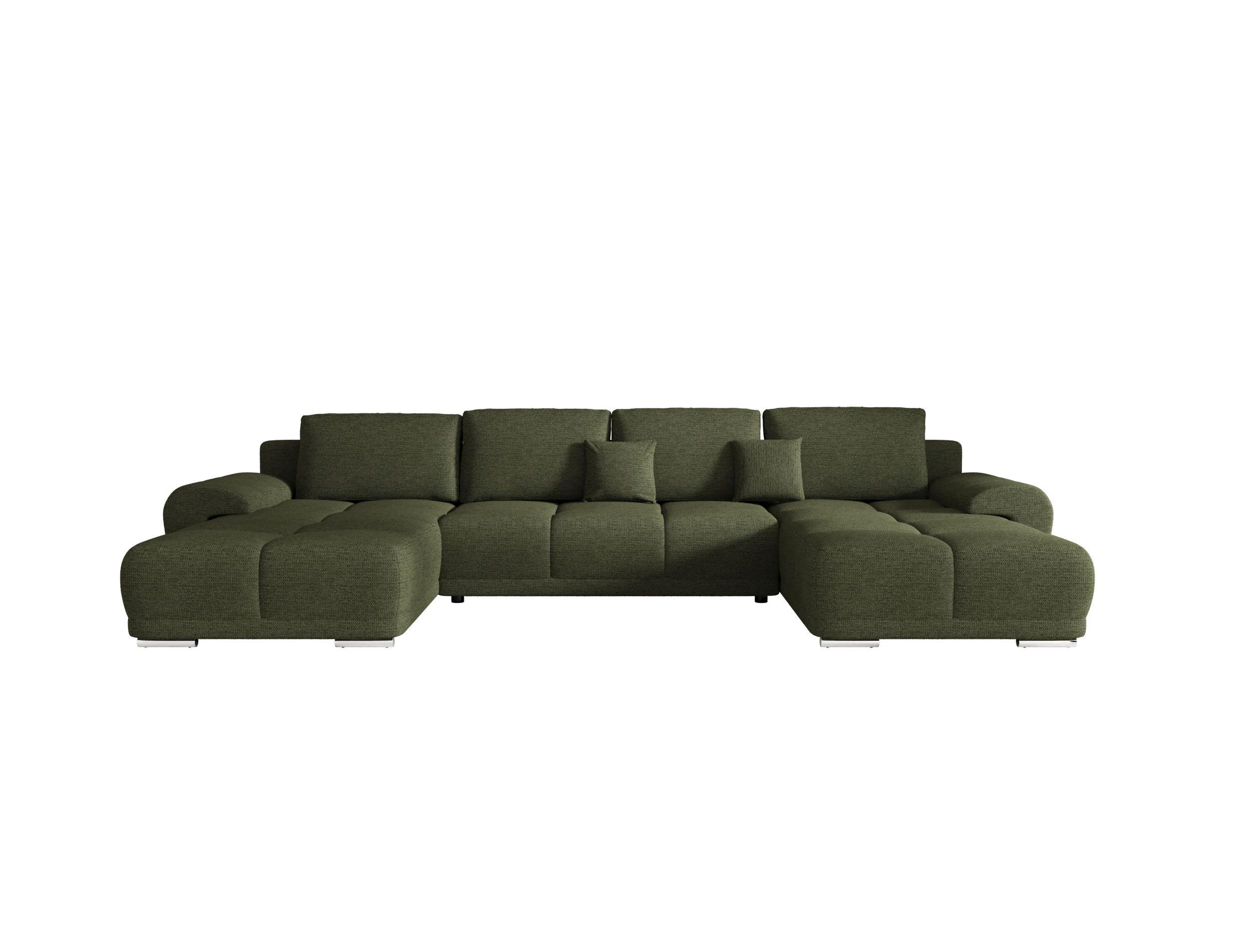 ECKSOFA BEGA U Links ARAGON 39 mit Schlaffunktion - Grün, Textil (372/87/185cm) - Bedante