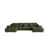 ECKSOFA BEGA U Links ARAGON 39 mit Schlaffunktion - Grün, Textil (372/87/185cm) - Bedante