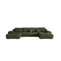 ECKSOFA BEGA U Links ARAGON 39 mit Schlaffunktion - Grün, Textil (372/87/185cm) - Bedante