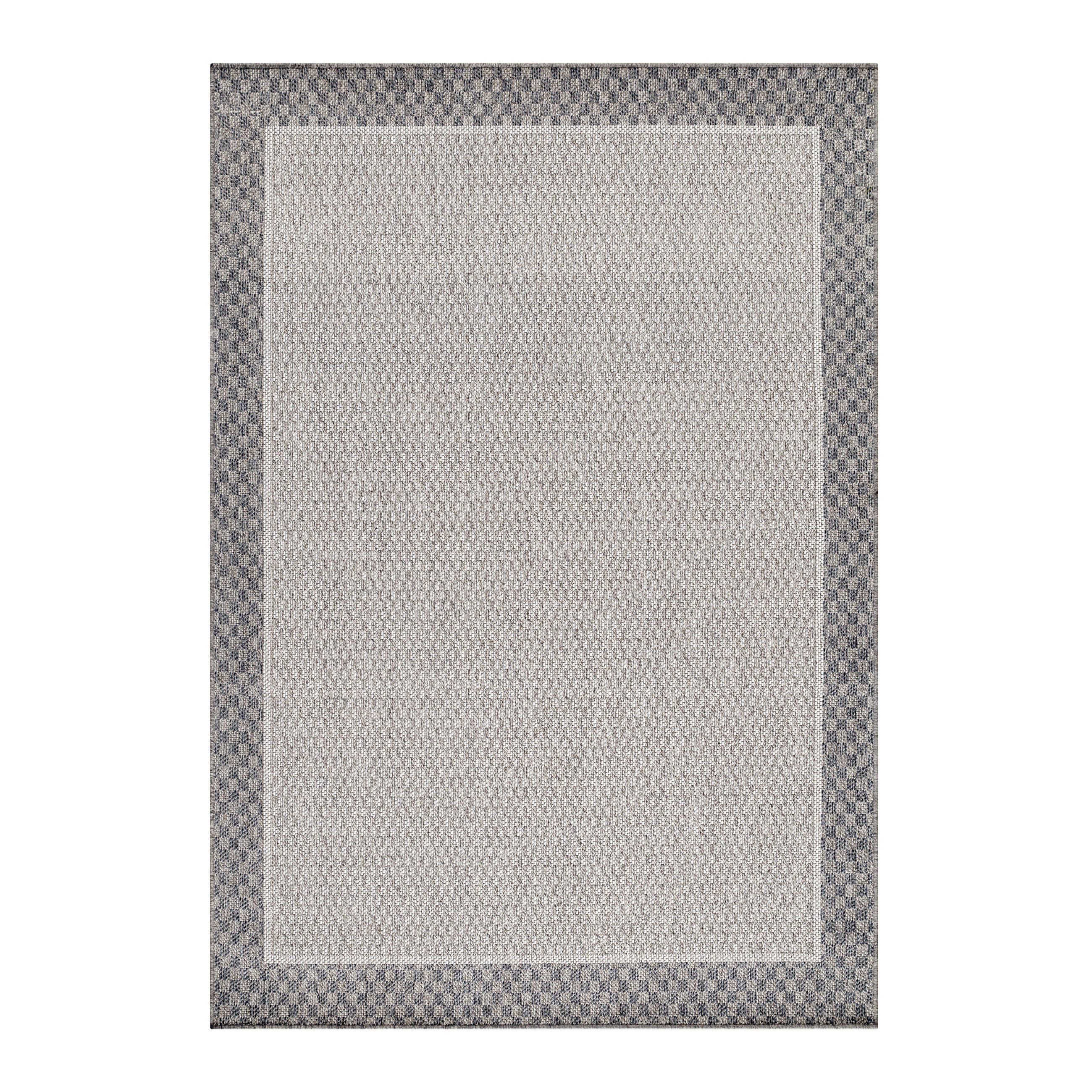TEPPICH Outdoor Flachgewebe Bordüre Polypropylen Balkon Creme Läufer 80x150 - Creme, Textil (80/150cm) - KADIMA DESIGN