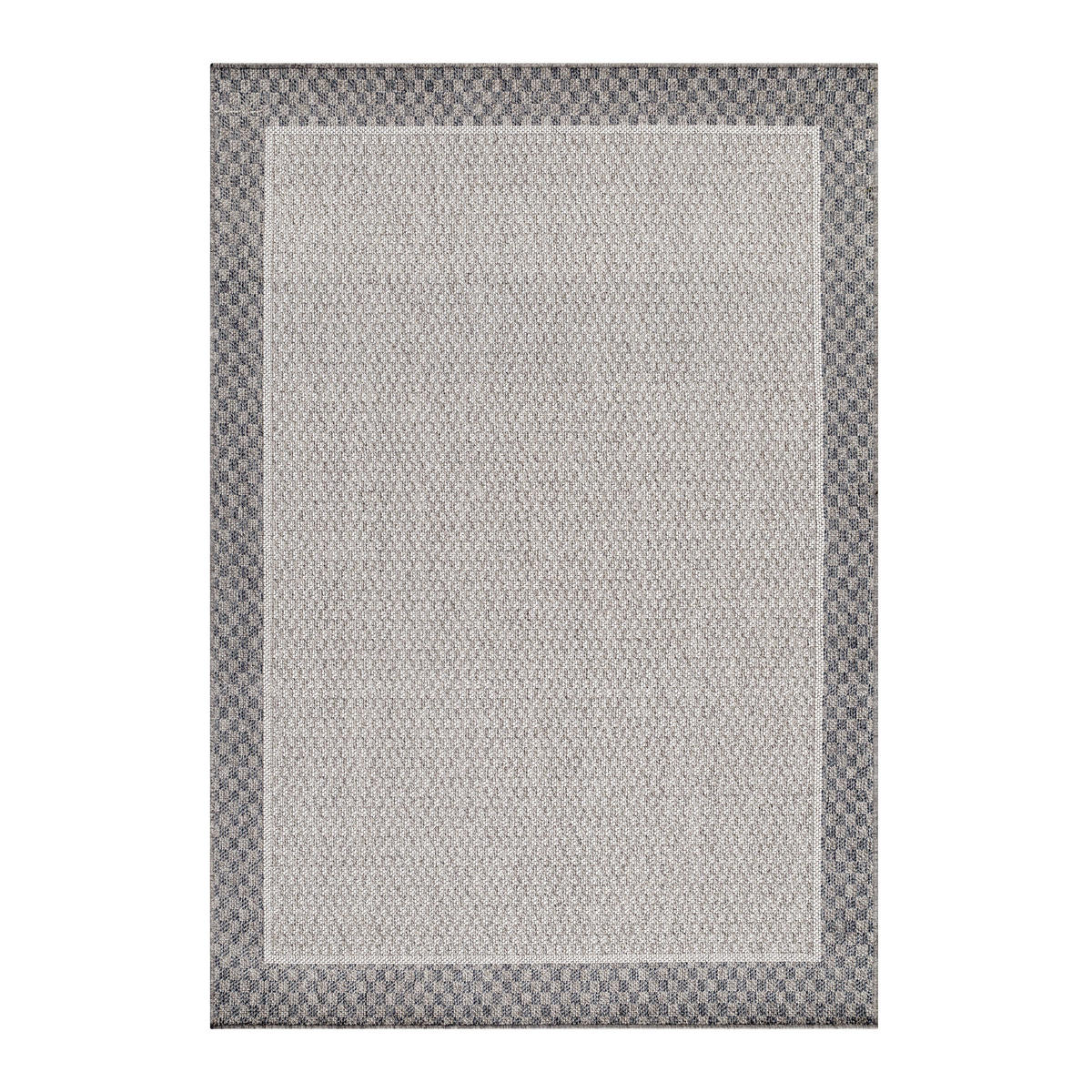 TEPPICH Outdoor Flachgewebe Bordüre Polypropylen Balkon Creme Läufer 80x250 - Creme, Textil (80/250cm) - KADIMA DESIGN