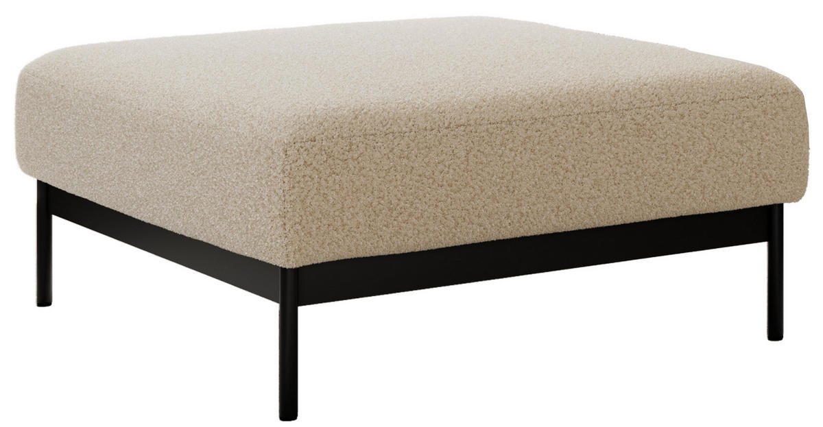 SCHLAFSOFA SALENTO Beige Boucle - Beige/Schwarz, Textil/Metall (221/82/193cm) - MKS