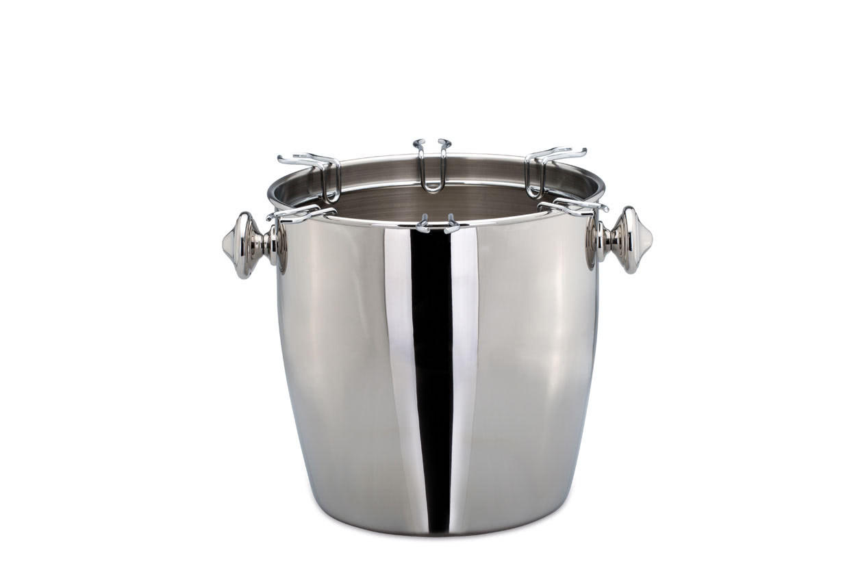 WEIN-/SEKT Flaschenkühler Hochglanz poliert (H) 24 x (Ø) 24 cm - Silberfarben, Paraffin (24/24cm) - Hermann Bauer jun. Kollektion GmbH