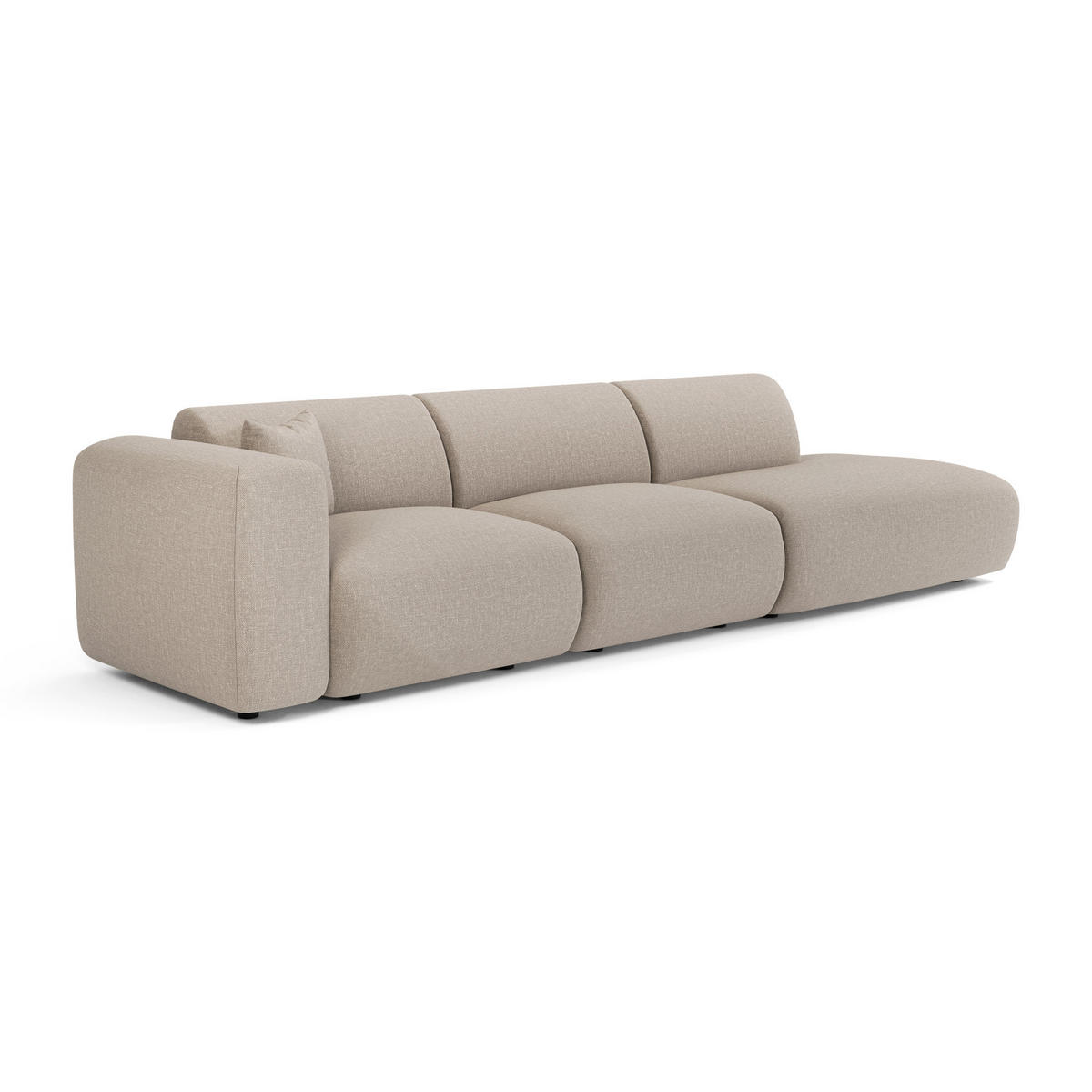 SOFA 5-Sitzer Rastergewebe Beige 310cm - Beige, Textil (310/73/96cm) - Sia Home