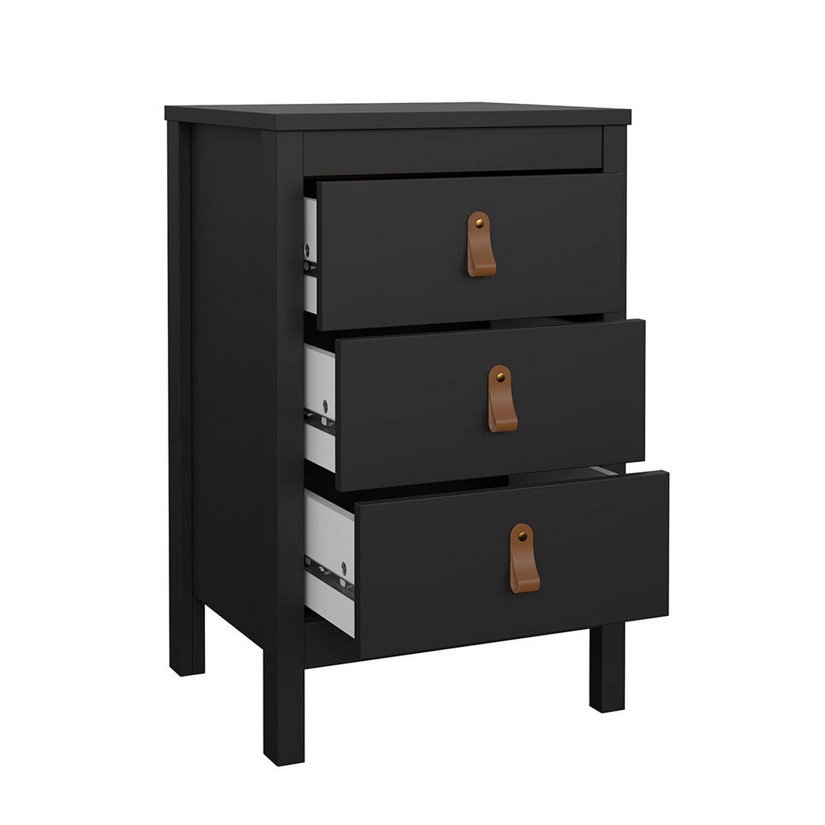 NACHTTISCH, Madrid, Schwarz, Holzwerkstoff, 44 x 39 x 71 cm - Schwarz, Holzwerkstoff (44/71/39cm) - ebuy24