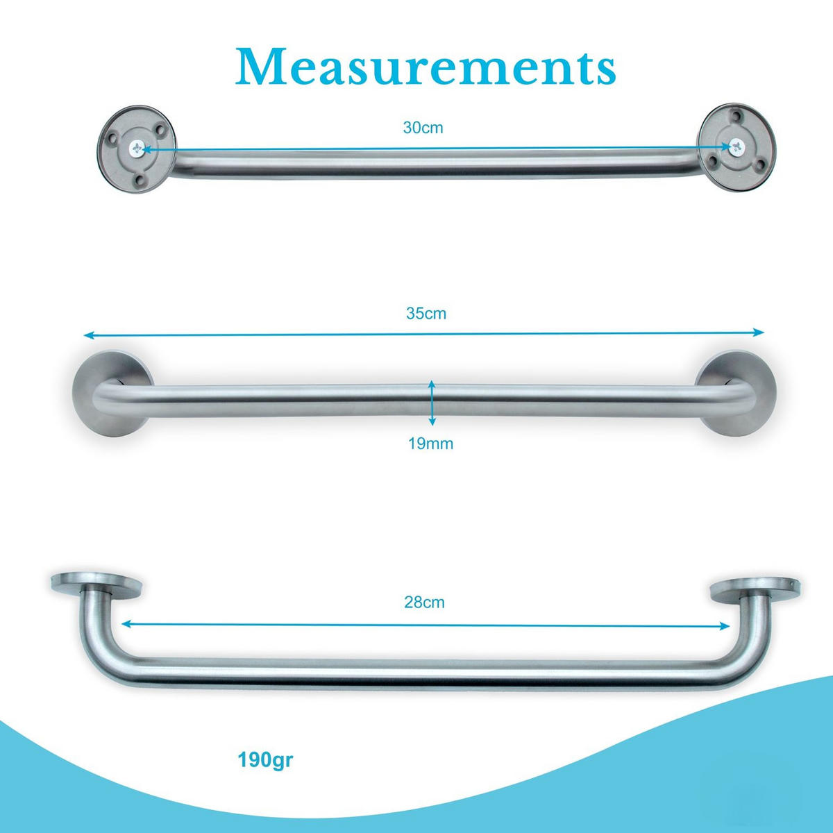 HANDTUCHHALTER 30/1.9 cm (Gebürstet) - Silberfarben, Metall (5/7/30cm) - Intirilife