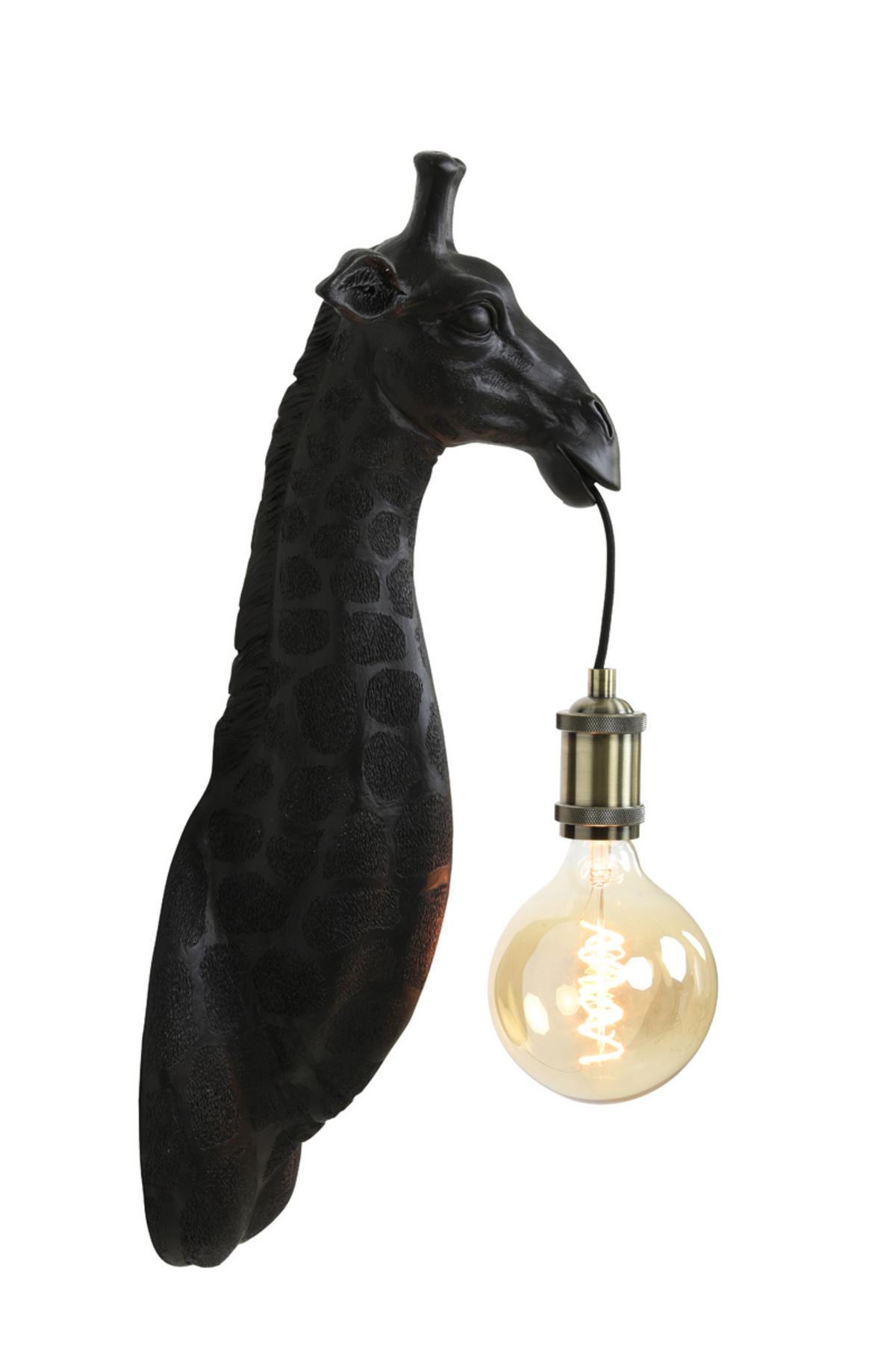 WANDLEUCHTE Giraffe Schwarz 20,5/19/61 cm - Schwarz, Kunststoff (19/61/20.5cm) - Light & Living