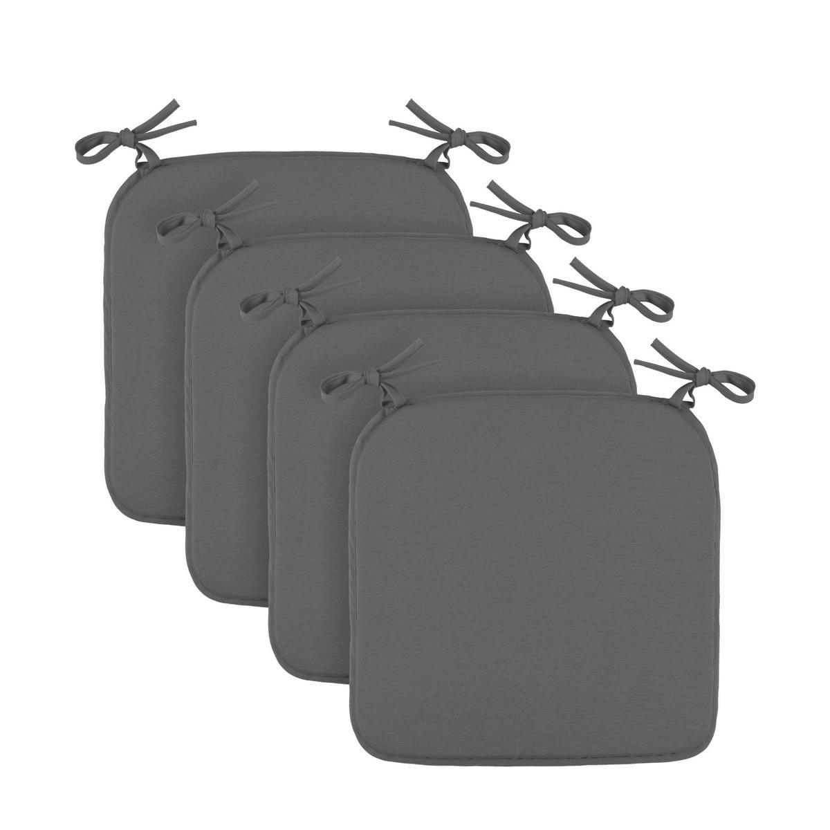 SKITZKISSEN Canvas 38x38cm Anthrazit 4er-Pack - Anthrazit, Textil (38/38/2cm)