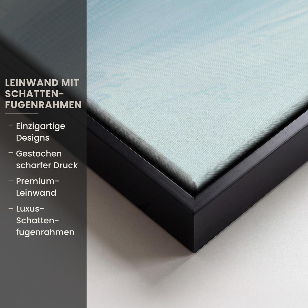 LEINWAND Bilder mit Rahmen - Wald – Winter – Natur – Abstrakt – Schnee - 80x120 - Weiß, Textil (80/120cm) - MuchoWow
