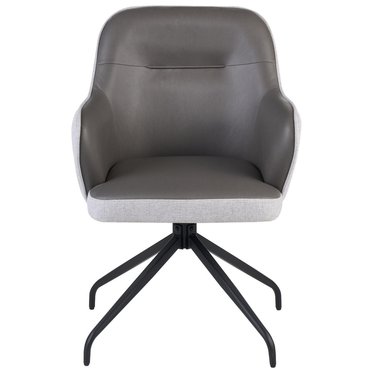 ESSZIMMERSTUHL drehbar Stoff Grau Stowe - Hellgrau, Textil (61/90/61cm) - Beliani