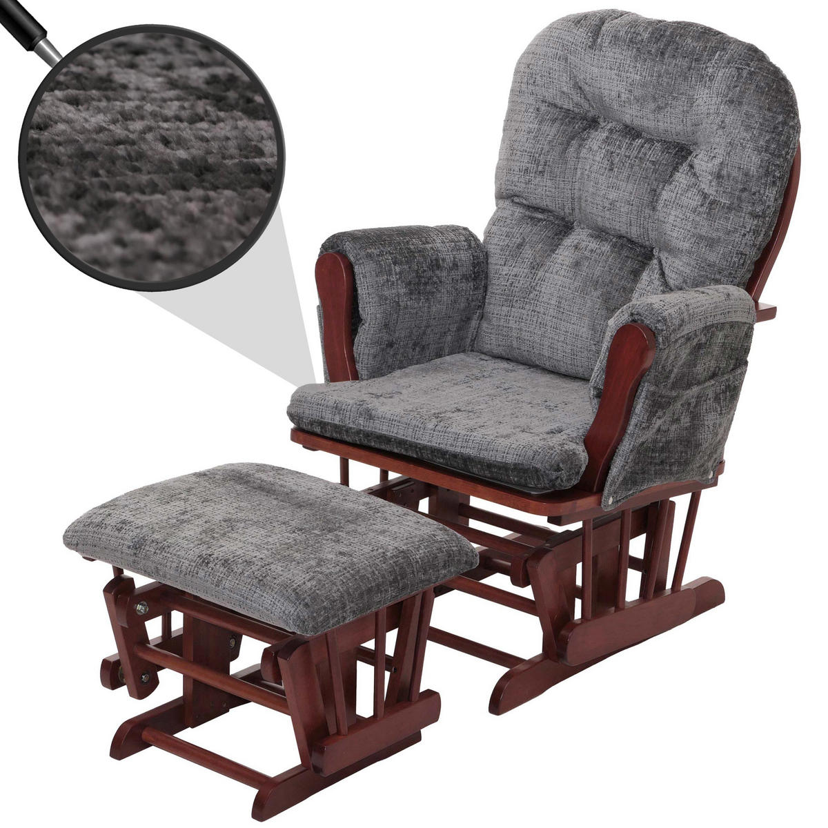 RELAXSESSEL Grau, Braun - Braun/Grau, Textil (75/100/71cm) - MCW