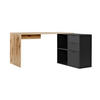 ECKSCHREIBTISCH Der Produktive - Eichefarben/Schwarz, Holzwerkstoff (65/145/77cm) - Mokebo