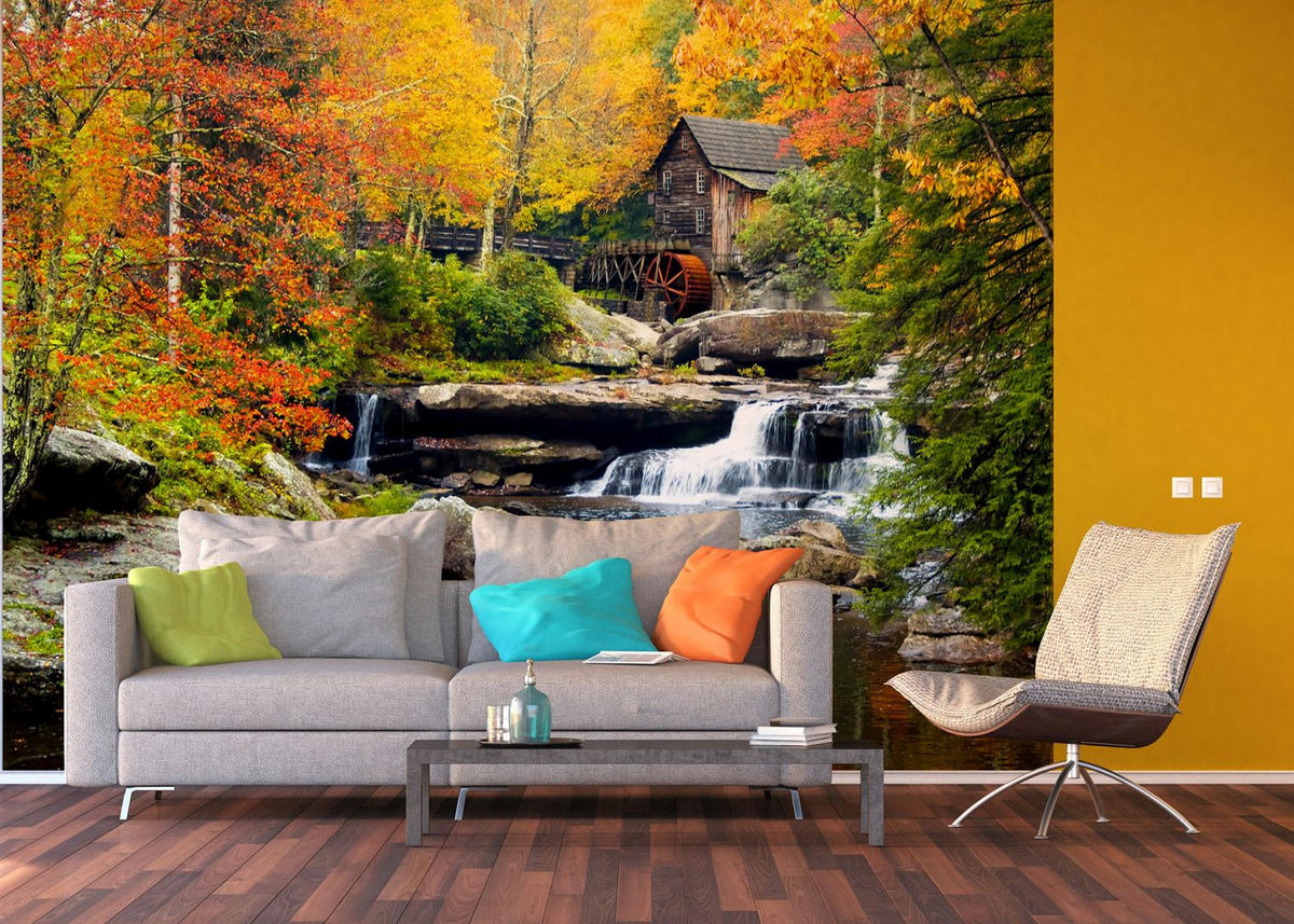 FOTOTAPETE bewaldete Landschaft 375 x 270 cm - Multicolor, Papier (375/270cm) - Sanders & Sanders