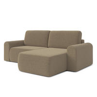 ECKSOFA L Form Otterton Braun 250/180/95 cm Rechts mit Schlaffunktion - Schwarz/Braun, Kunststoff/Textil (250/180cm) - AX Living