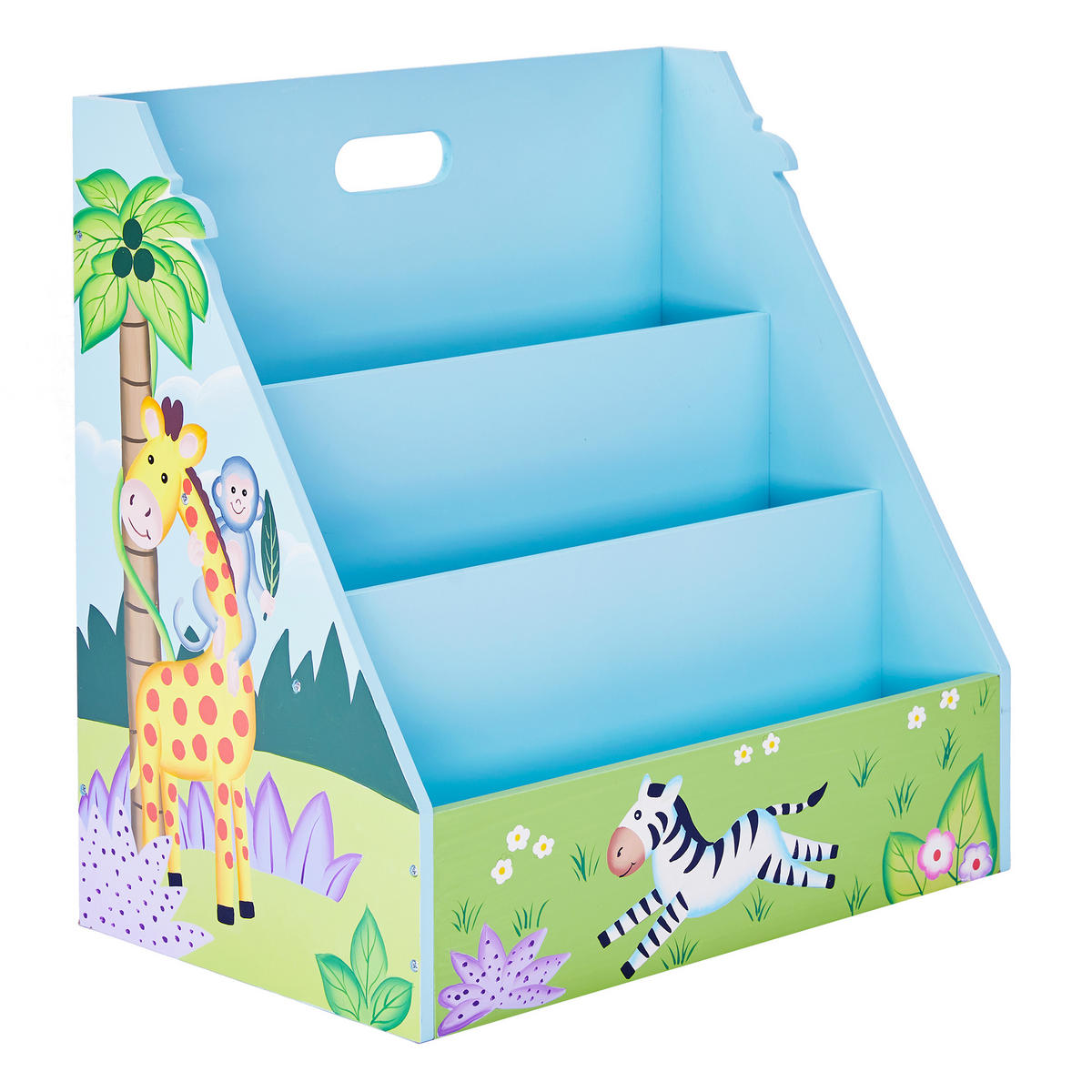 KINDERBUCHERREGAL 3-stöckiges großes, Blau, 48cm - Blau, Holz (48/48/30cm) - Teamson Kids