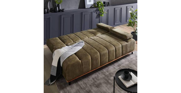 SCHLAFSOFA Webstoff Dunkelbraun  - Dunkelbraun/Schwarz, Design, Holz/Textil (206/77-87/102cm) - Novel