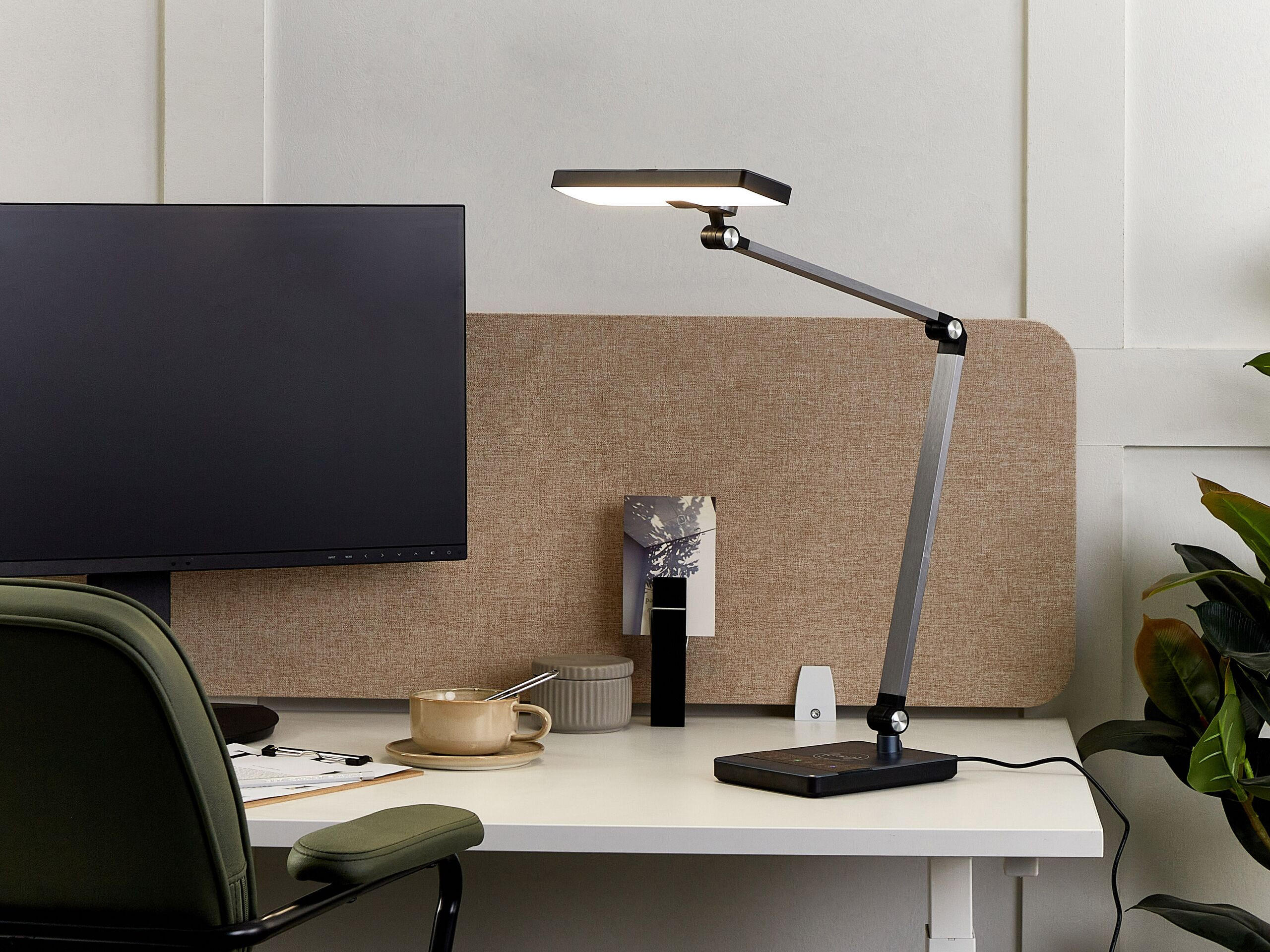 SCHREIBTISCHLAMPE Lacerta 19/28/73 cm - Schwarz, Metall (19/28/73cm) - Beliani