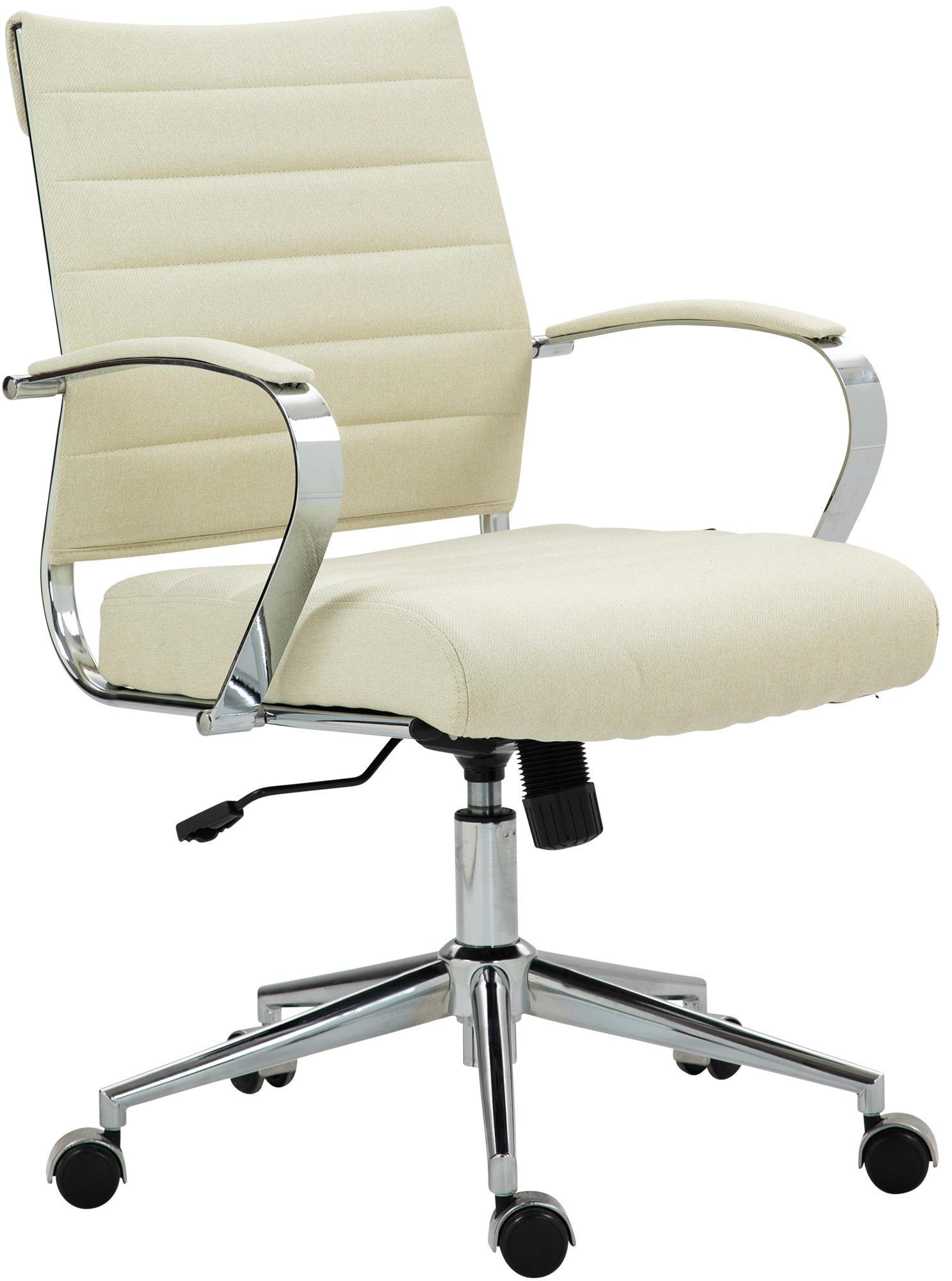 DREHSTUHL Stoff creme - Chromfarben/Creme, Leder/Textil (57/90/62cm) - CLP