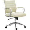 DREHSTUHL Stoff creme - Chromfarben/Creme, Leder/Textil (57/90/62cm) - CLP