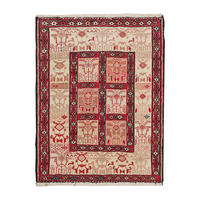 HANDWEBTEPPICH Sumak Shahsavan Beige 89/69 cm Schurwolle - Beige, Textil (69/89cm) - Looma