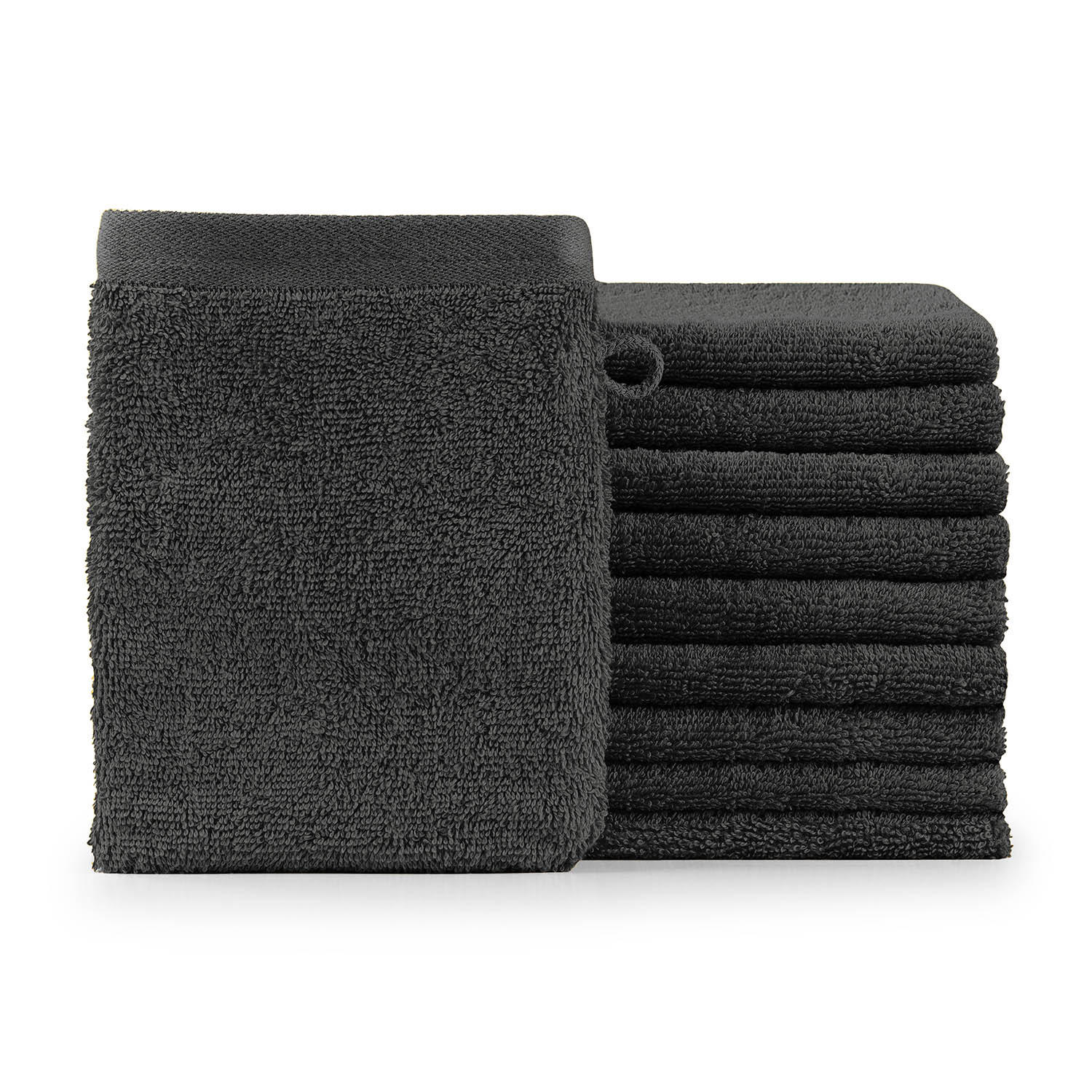 WASCHLAPPEN 10er-Set, 10x Waschlappen 15/20 cm, Dunkelgrau - Dunkelgrau, Textil (15/20cm) - Blumtal