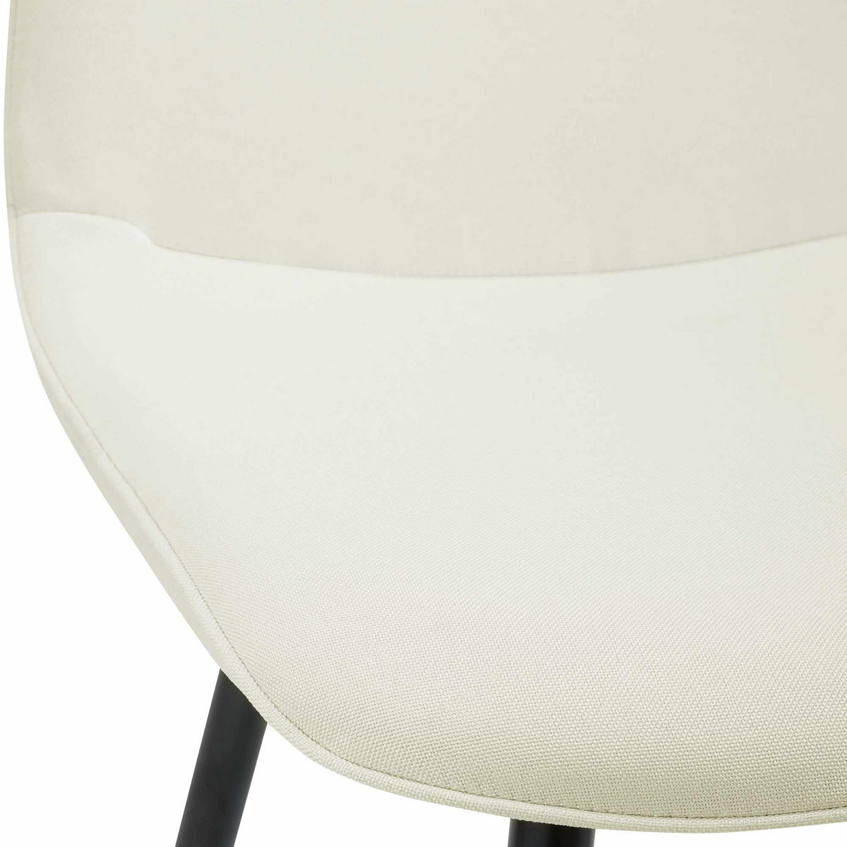 ESSZIMMERSTUHL 2er Set Stoff Creme - Creme/Schwarz, Textil/Metall (45/88/54cm) - CLP