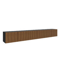 TV-SCHRANK Schwarz RIO Geschlossen Gerillt 300 cm - Schwarz, Holzwerkstoff (300/41/40cm) - Sepro Meble