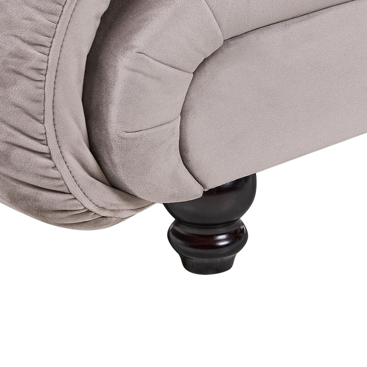 CHAISELONGUE taupe rechtsseitig Lormont - Braun, Textil (141/76/70cm) - Beliani