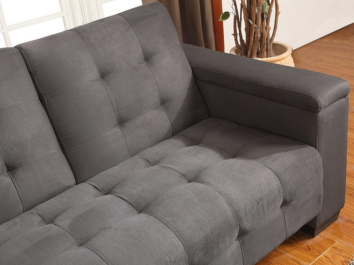 SCHLAFSOFA - 3 Personen - stoff - grau Devonshire - Grau, Textil (218/88/94cm) - Vente-Unique