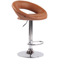 BARHOCKER Mekim Kunstleder Hellbraun Silber - Hellbraun, Leder/Metall (53/80/47cm) - DELUKE