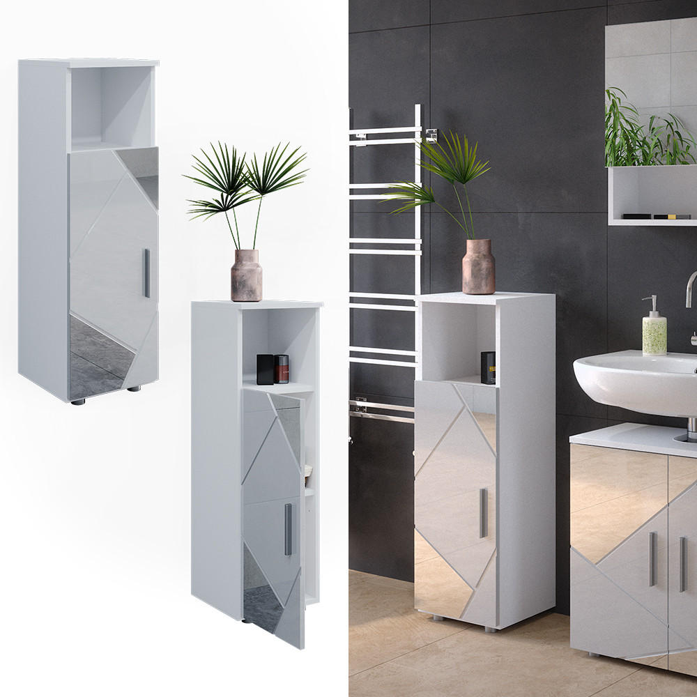 MIDISCHRANK Irma Weiß Hochglanz 30 x 95 cm - Weiß Hochglanz, Holzwerkstoff (30/95/30cm) - Vicco