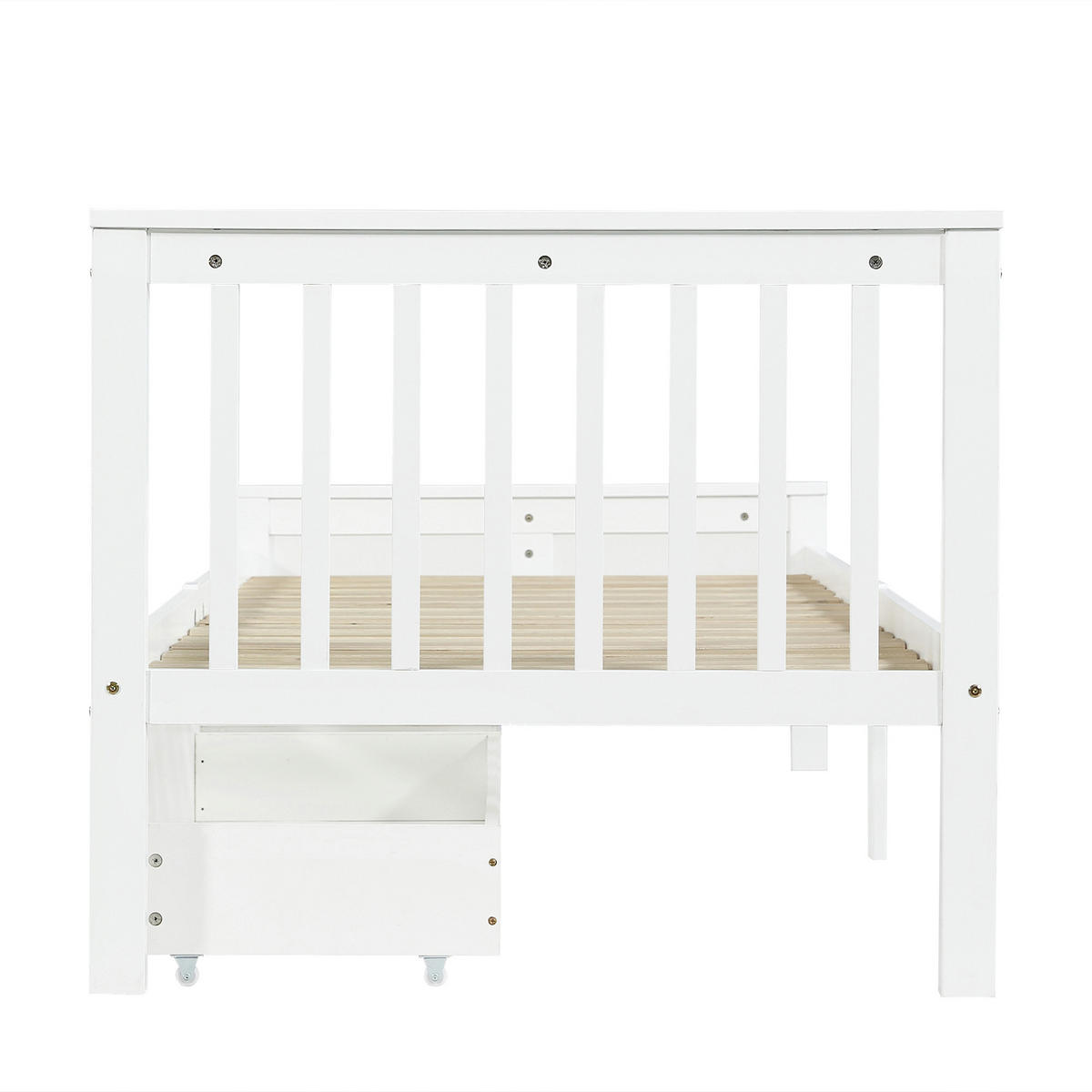 BETT 90/200 cm DE-03967, mit 2 Schubladen, in Weiß - Weiß, Holz (90/200cm) - ComfortXL