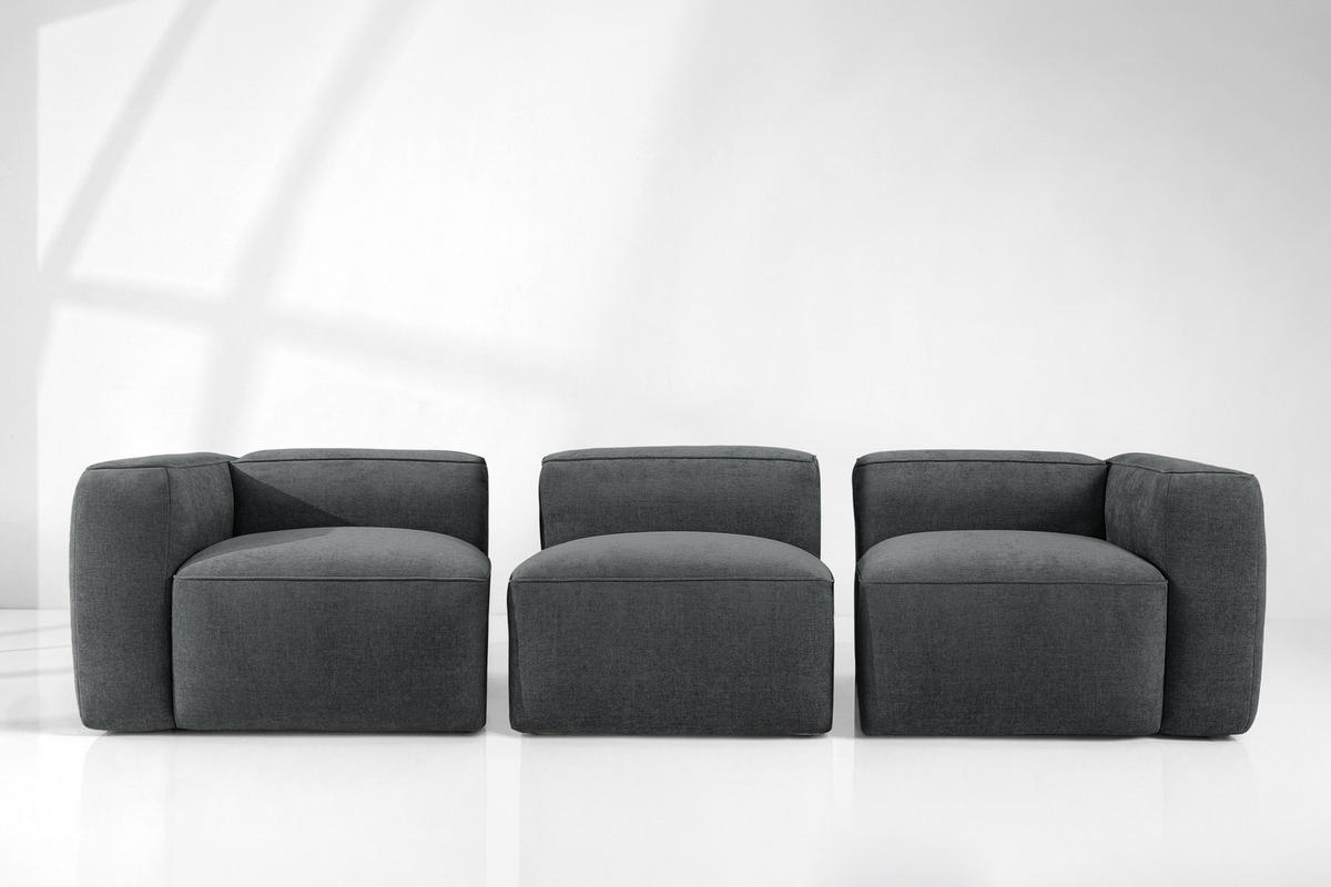 3-SITZER SOFA FUBBO, Anthrazit - Anthrazit, Holz/Holzwerkstoff (290/73/96cm) - KONSIMO®