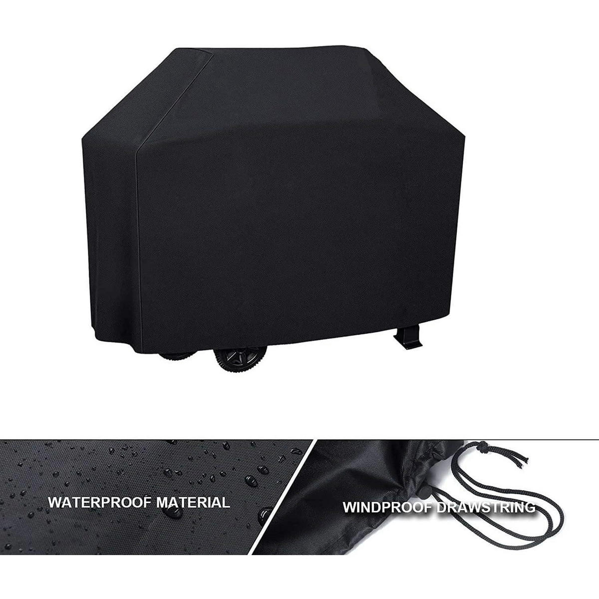 GRILLABDECKUNG 145 x 61 x 117 cm Wetterfest Oxford 210D - Schwarz, Kunststoff (61/117/145cm)