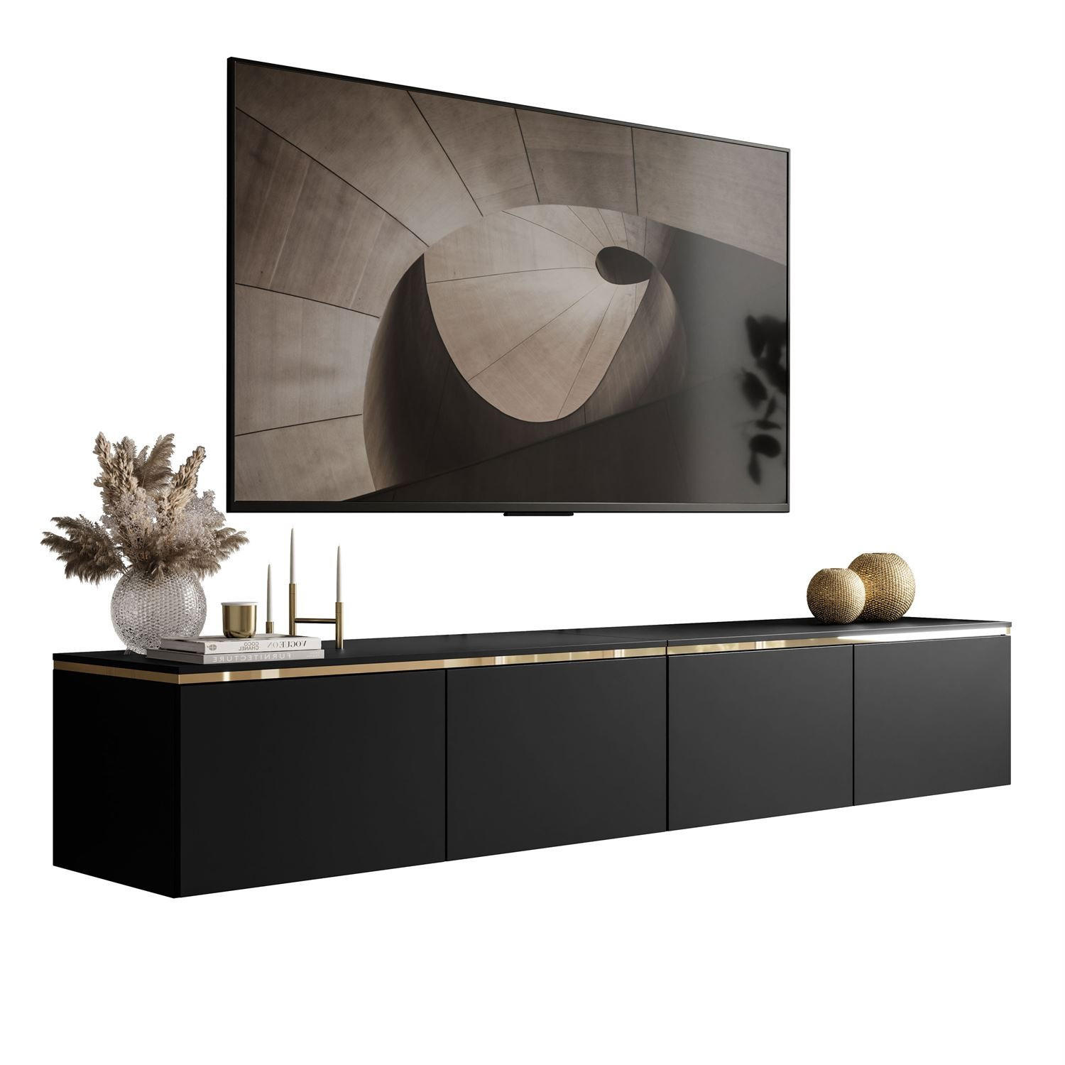 Lookway Tv-Schrank Schwarz 200x35x40 cm
