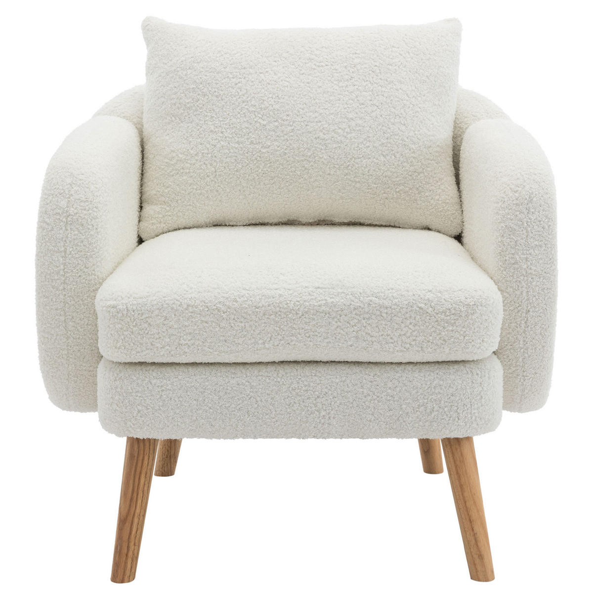 SESSEL Teddy 71 x 72 x 71 cm White mit Kissen - Weiß, Kunststoff (72/71/71cm) - Meubliv