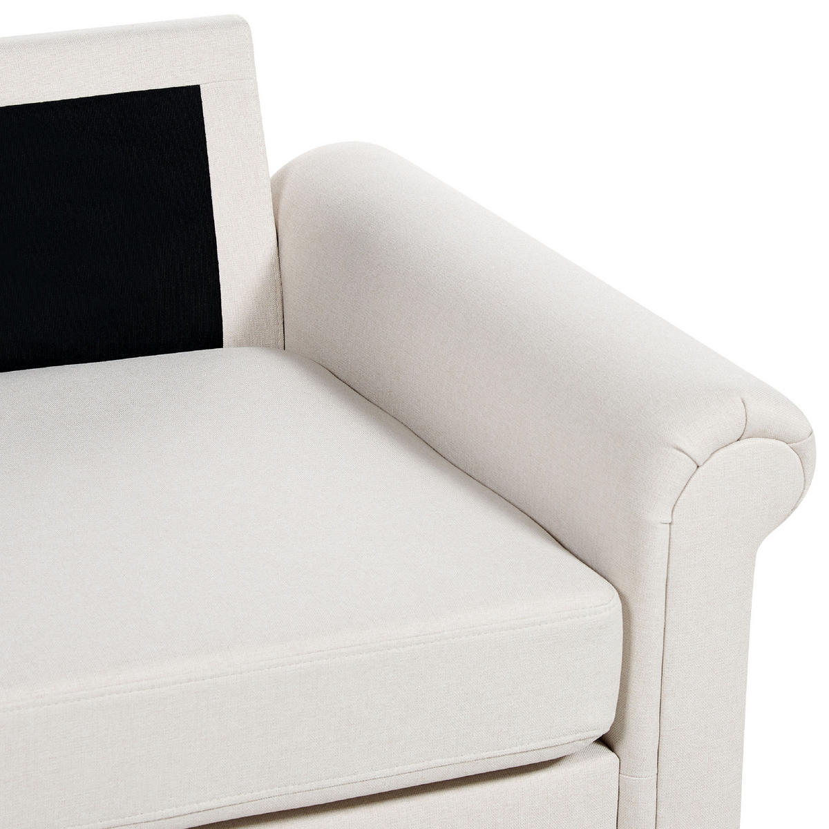 3-SITZER-SOFA hellbeige Ginnerup - Beige/Dunkelbraun, Textil (195/84/76cm) - Beliani