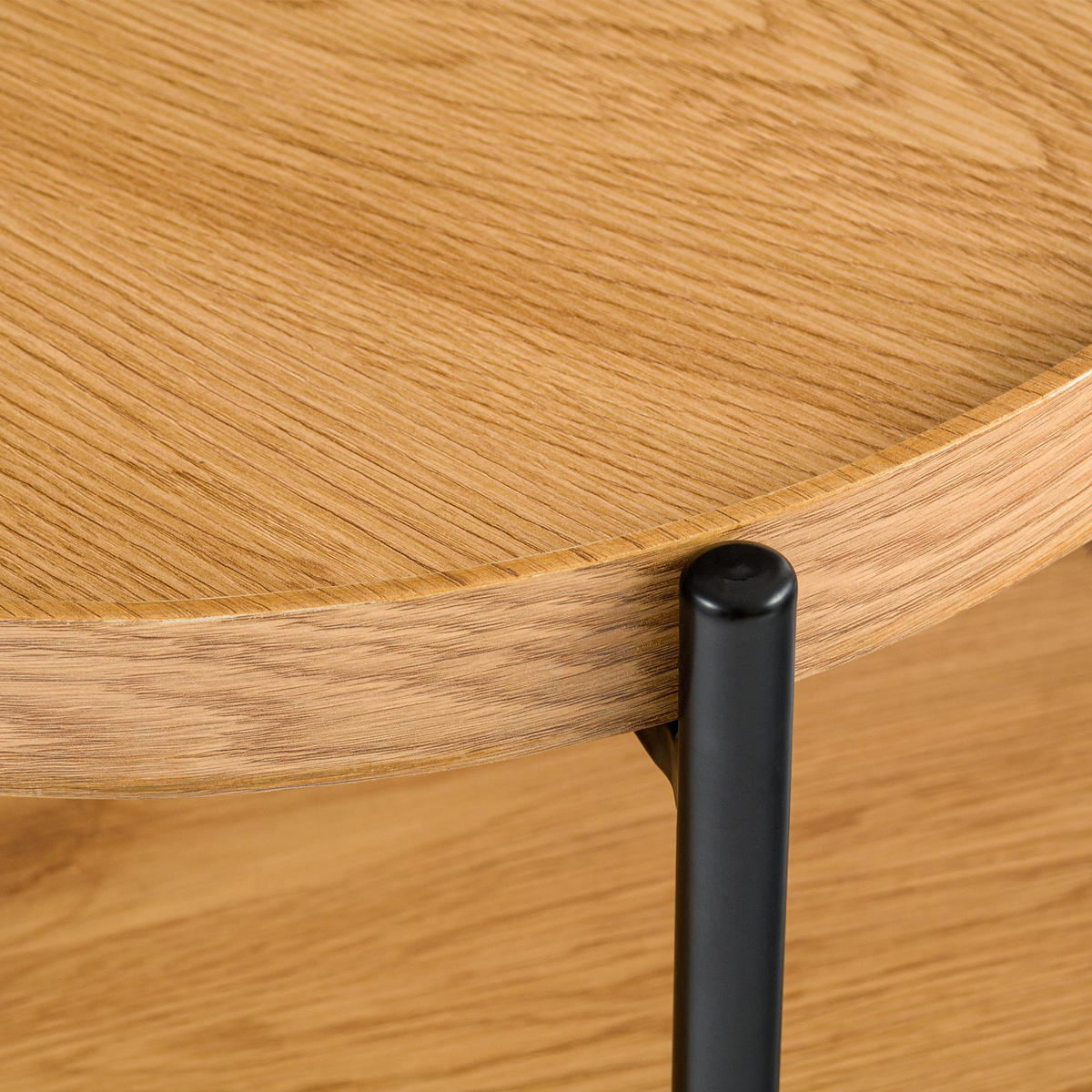 COUCHTISCH Honim Holz Natura Beistelltisch Rund - Naturfarben, Holz (50/50/40cm) - DELUKE