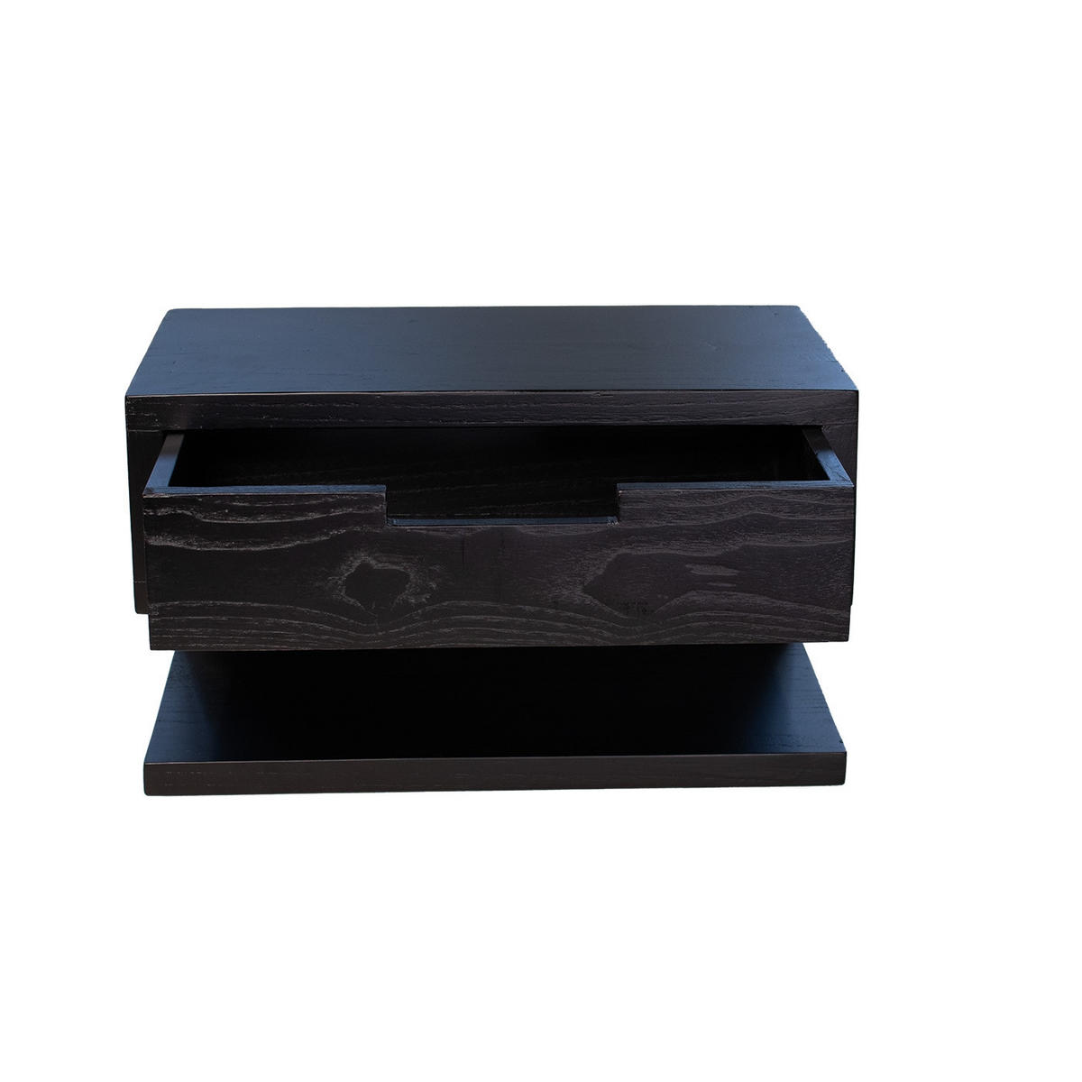 NACHTTISCH mit Schublade aus Holz 35x85x20cm, schwarz - Schwarz, Holz (35/20/20cm) - Giga Meubel