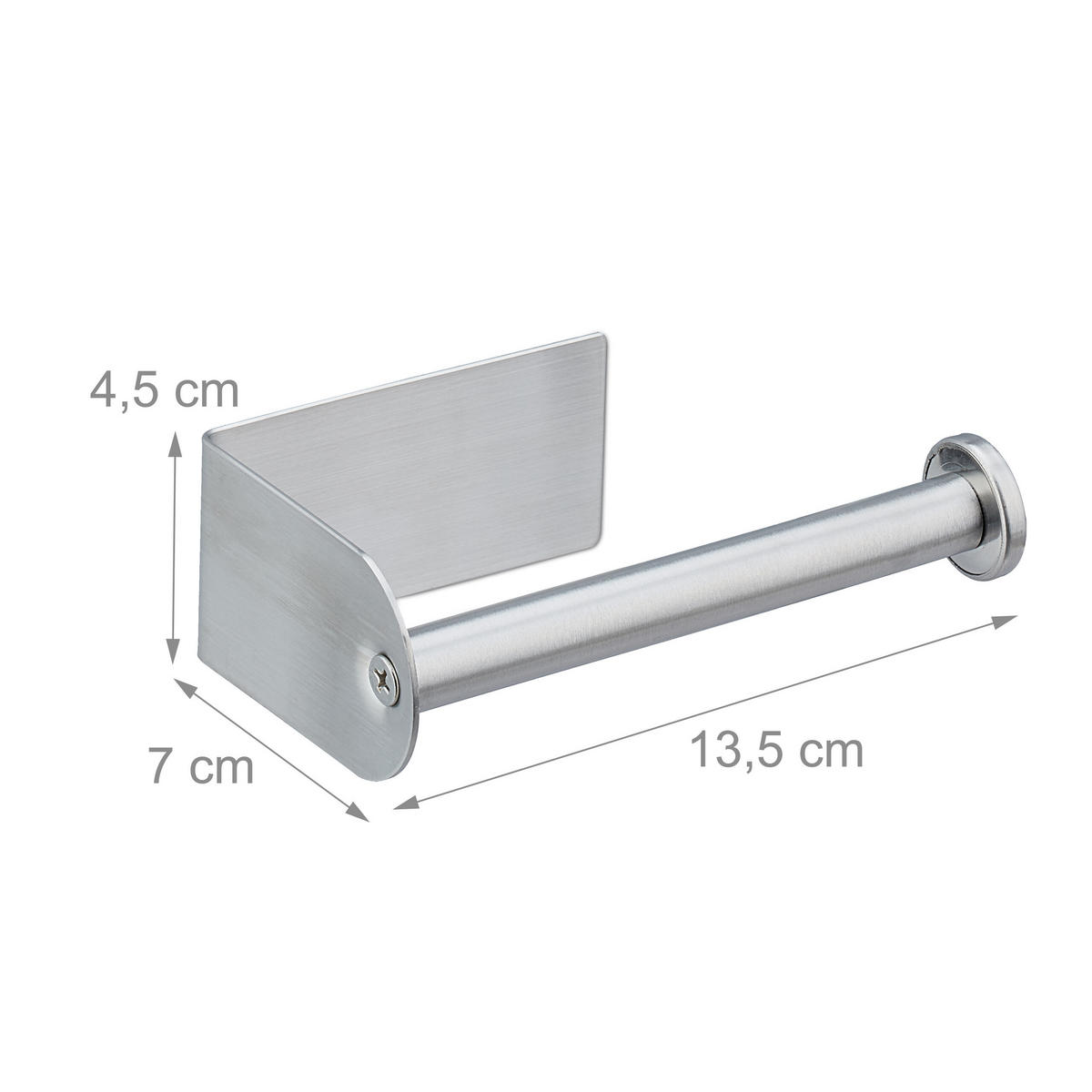TOILETTENPAPIERHALTER - Silberfarben, Metall (13.5/4.5/7cm) - Relaxdays